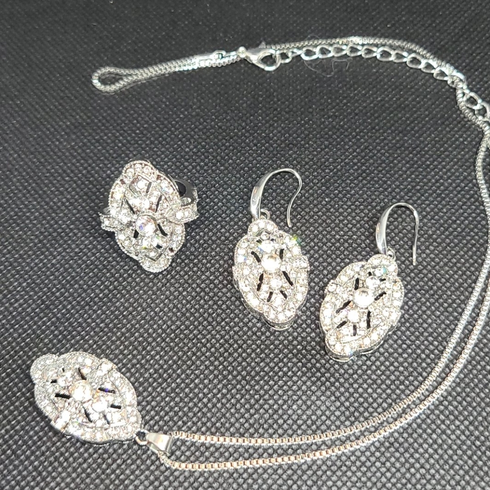 Fashion Crystal silver gemstone wedding jewelry  s